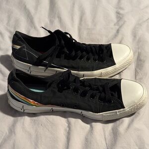 Converse Black Low-Top Canvas Sneakers Pink Floyd limited edition